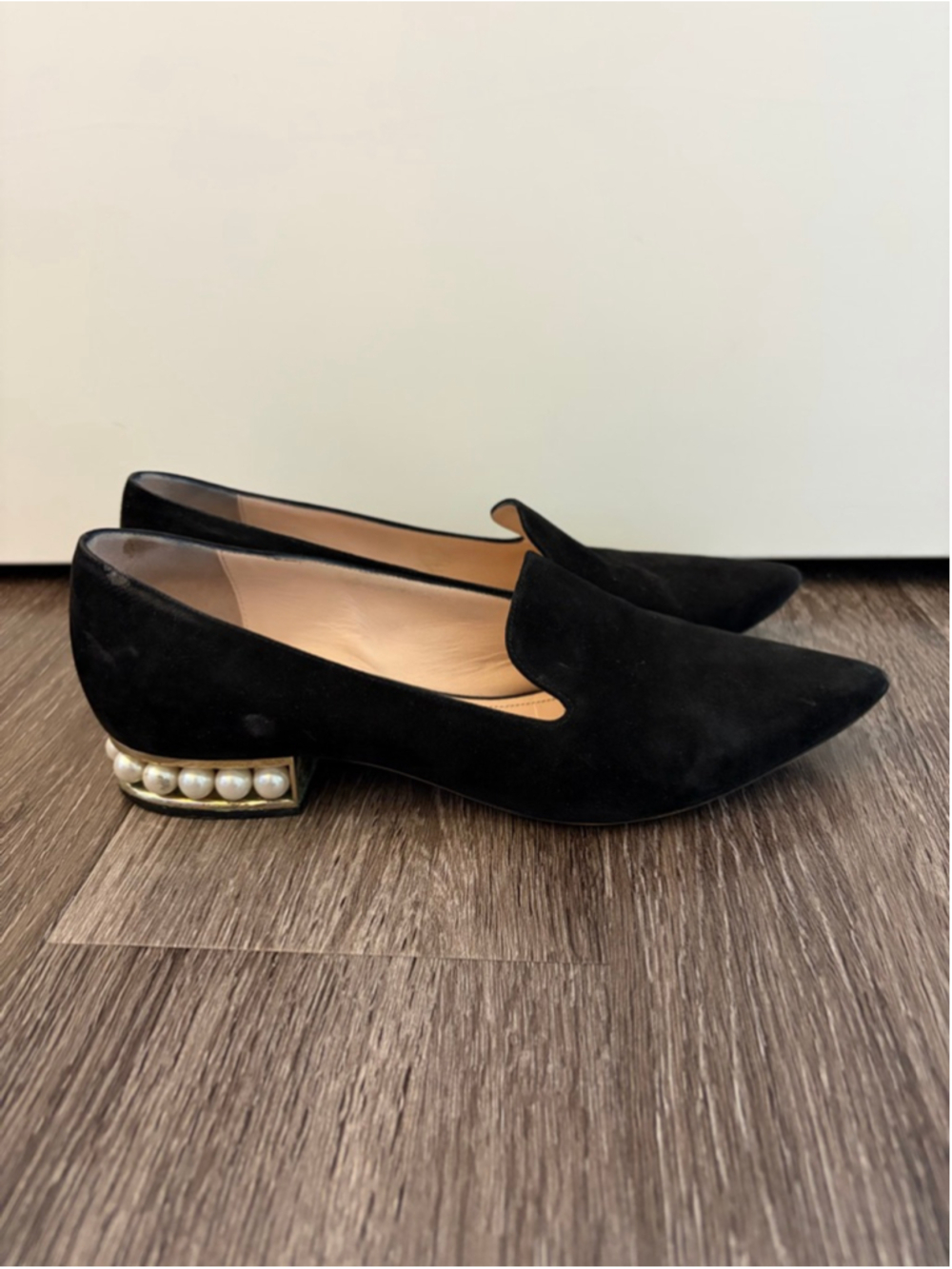 Nickolas Kirkwood Black Suede Pearl Casati Loafers Sz 38 - Picture 3 of 16